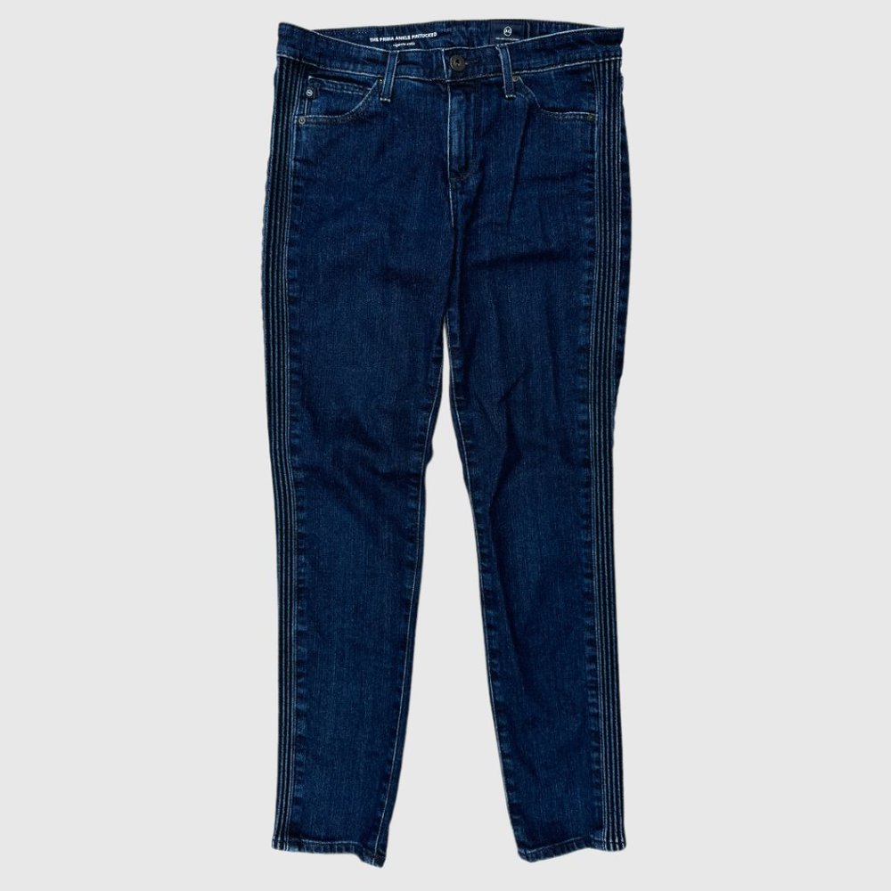 AG Adriano Goldschmied Prima Cigarette Ankle Pintucked Jeans Dark Wash Size 27
